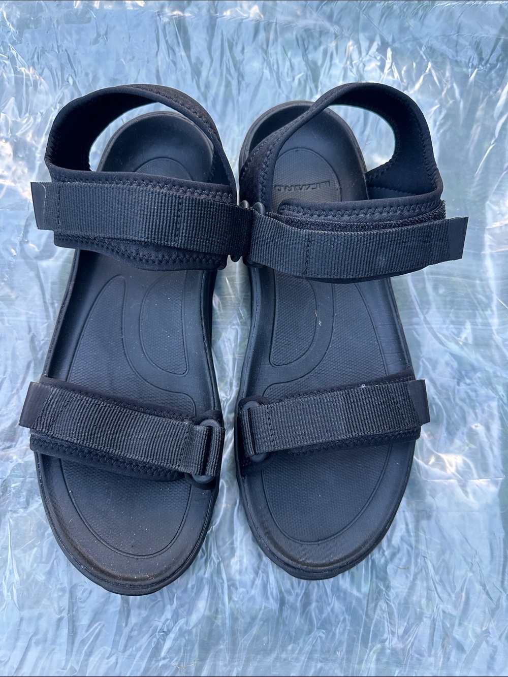 Men's Black Adjustable Strap Outdoor Sandals